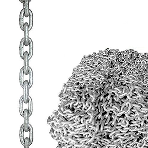 Catena calibrata in acciaio zincato per verricelli salpa ancora Ø 6mm 8mm 10mm